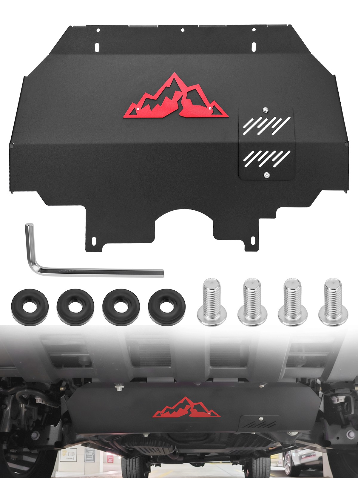 Black Front Skid Plate Body Rack for Toyota Tacoma 2024-2026 2WD 4WD Direct Fit