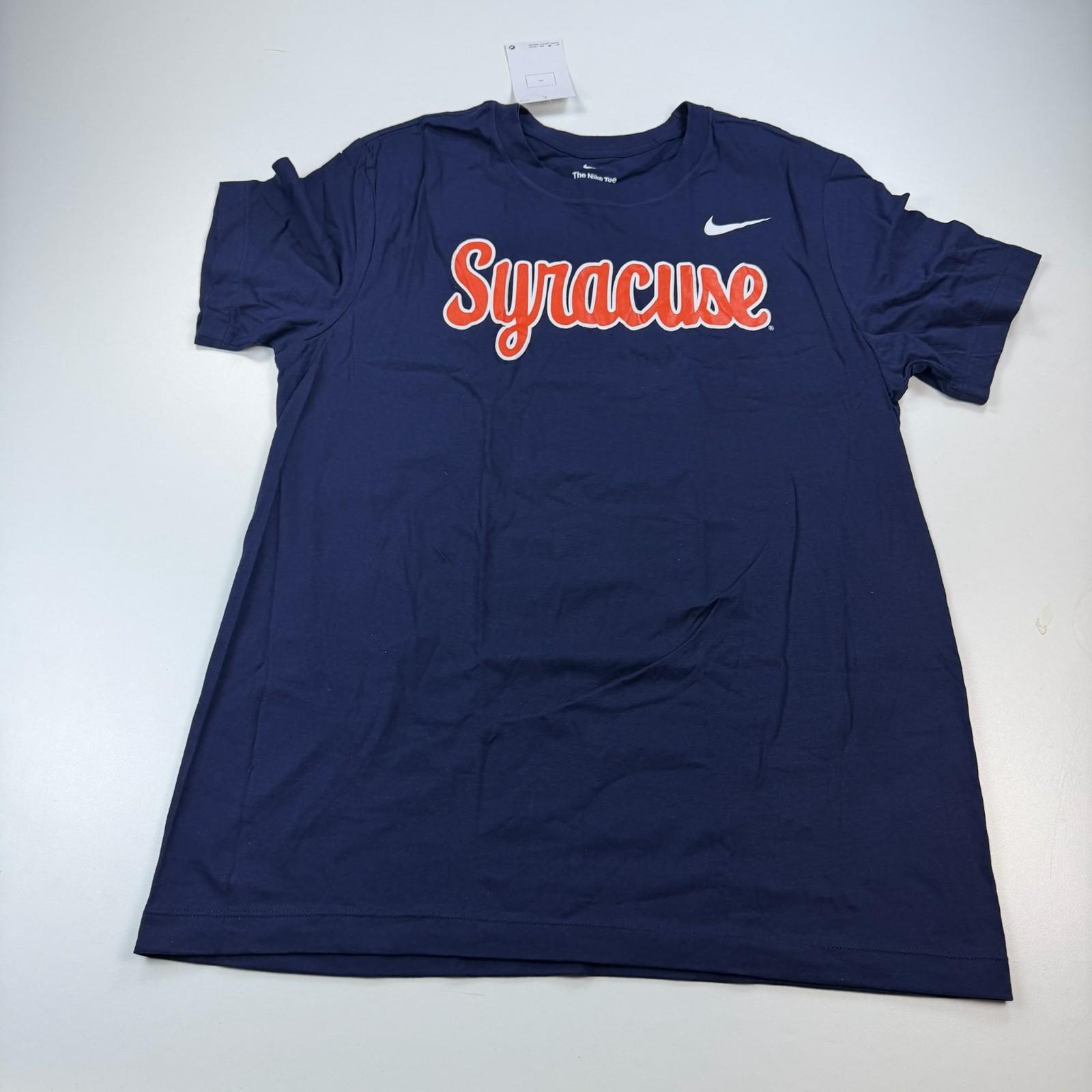 NEW Nike Syracuse Orange Shirt Mens Medium Blue Crew Neck Logo Casual NCAA