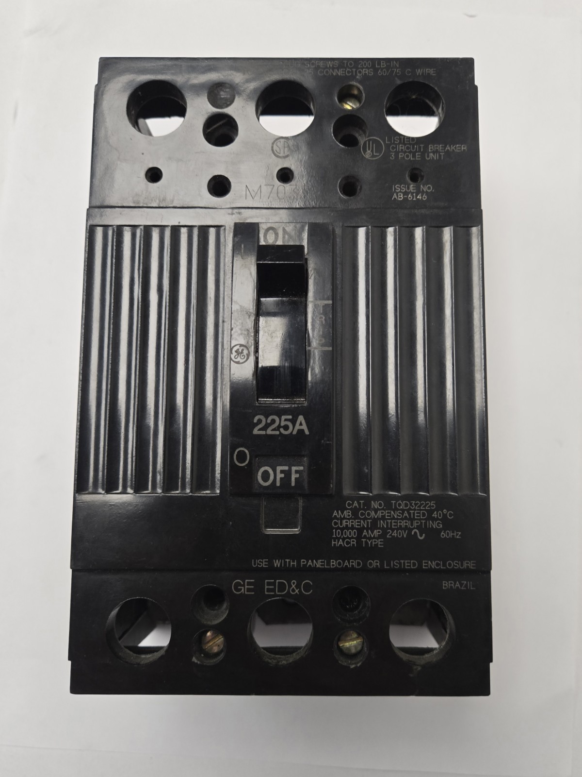 GE CIRCUIT BREAKER TQD32225. 225A, 240V.