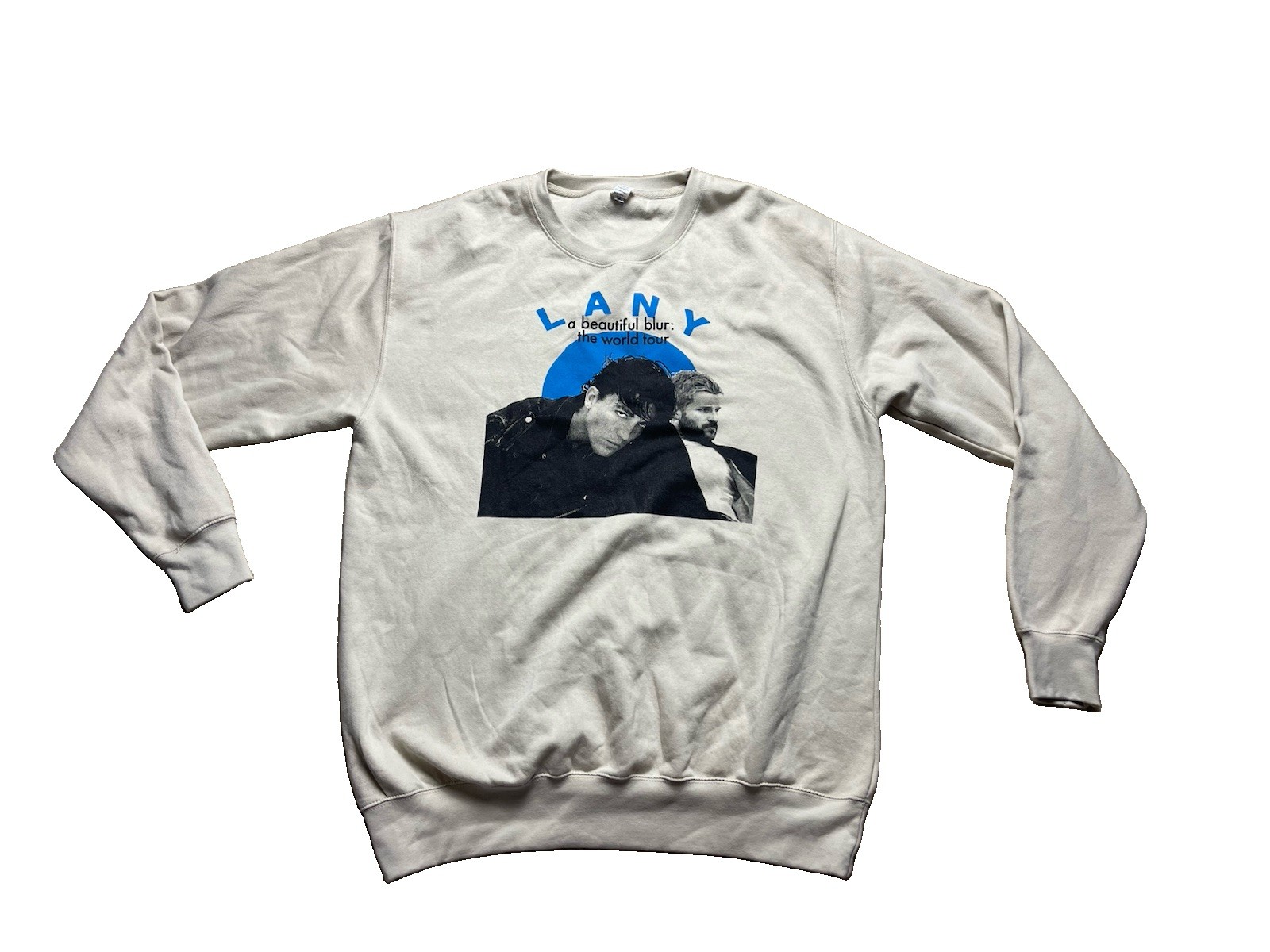 LANY A Beautiful Blur World Tour Crewneck Sweatshirt Cream Mens M