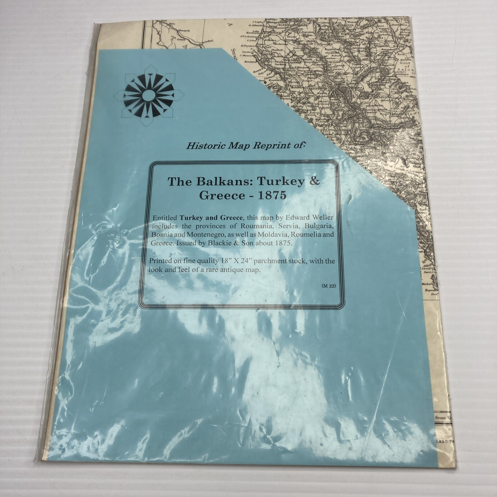 The Balkans Turkey & Greece 1875 Edward Weller Historic Map REPRINT 18\