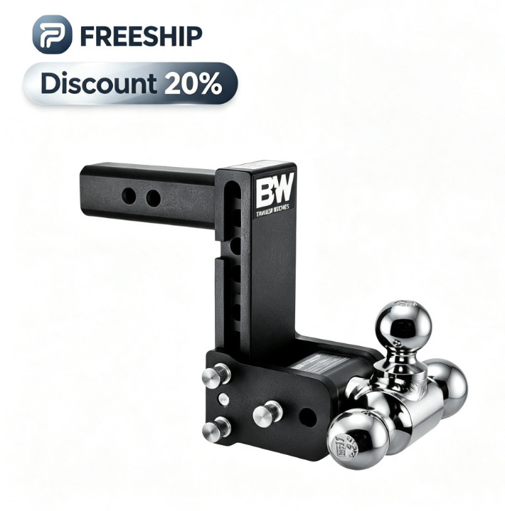 B&W Trailer Hitches Tow & Stow Adjustable Trailer Hitch Ball Mount TS10049B