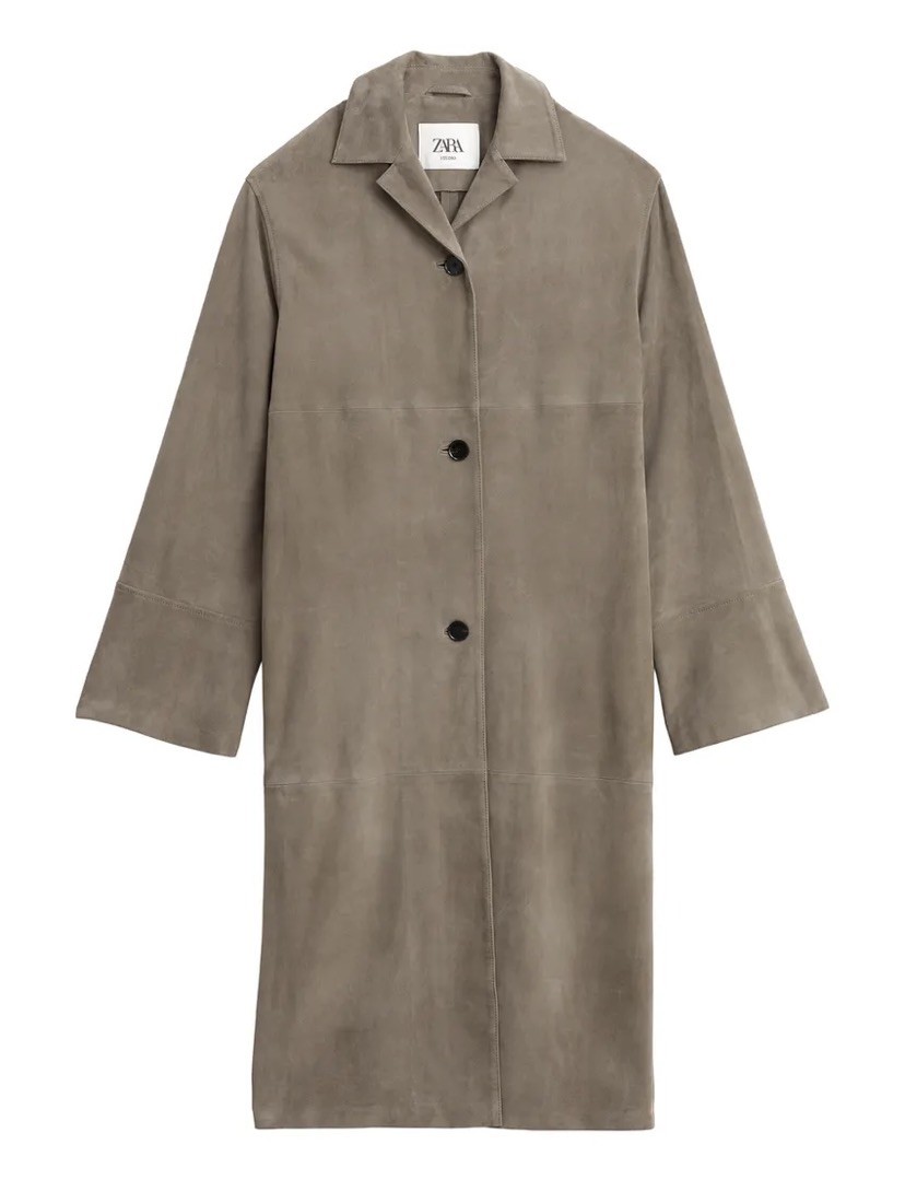zara studio women 100% suede leather coat, size M , brown, NEW zara studio women 100% suede leather coat, size M , brown, NEW