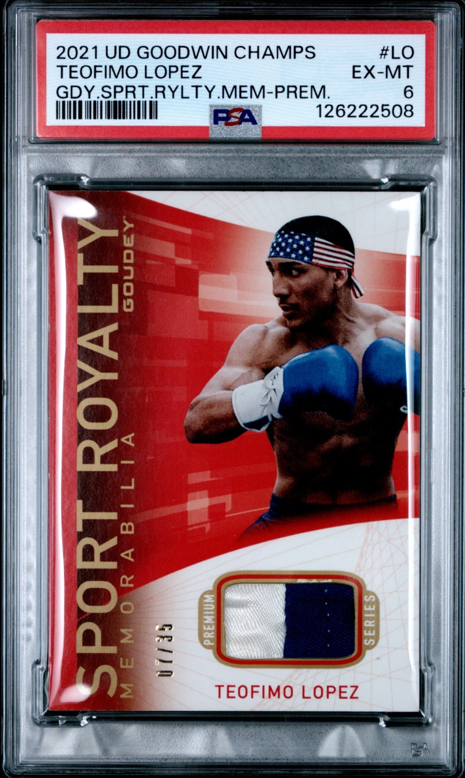 2021 Goodwin Champion Premium /35 Teofimo Lopez PSA 6 Relic RC Rookie Patch POP1 2021 Goodwin Champion Premium /35 Teofimo Lopez PSA 6 Relic RC Rookie Patch POP1