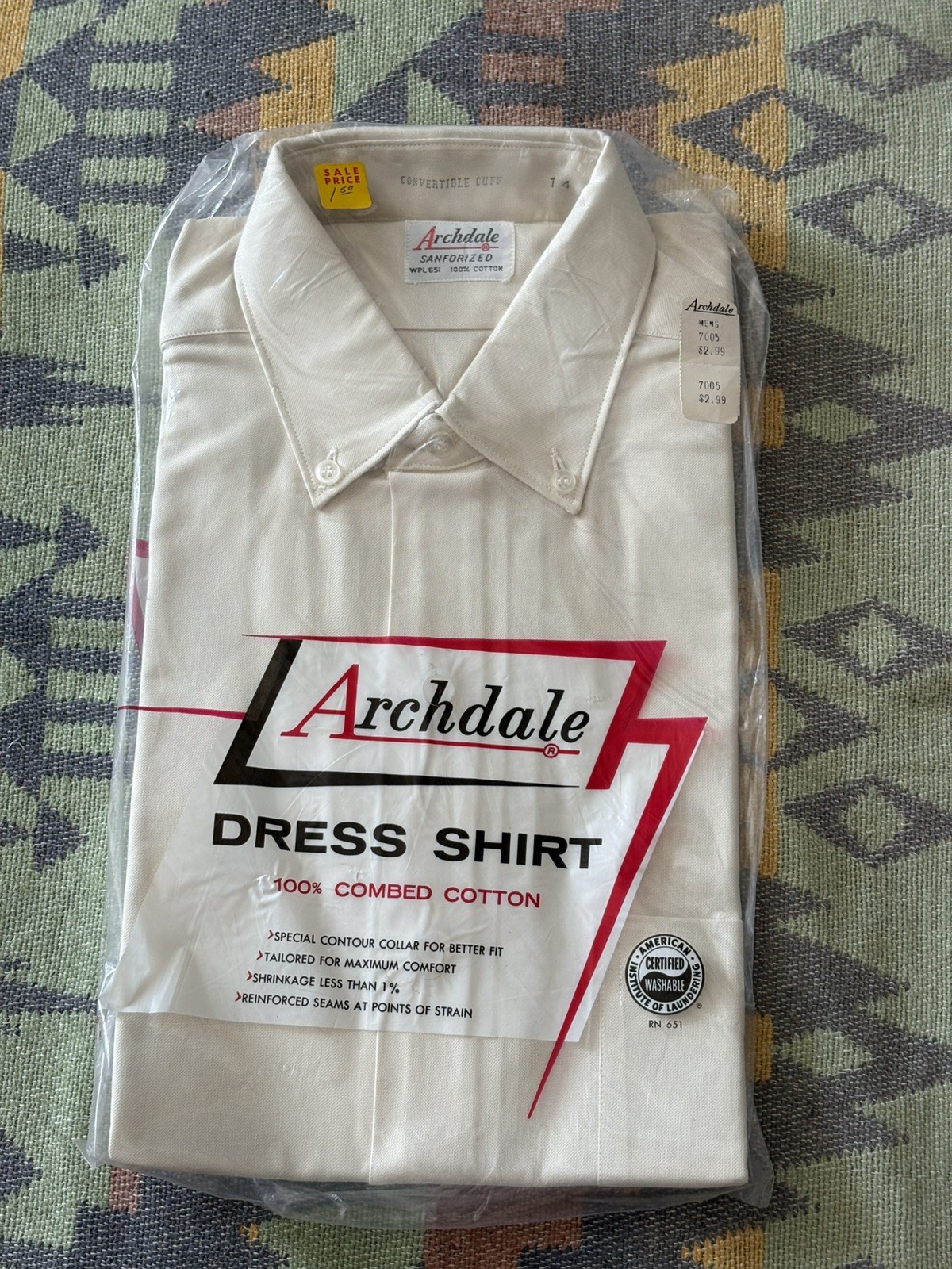 Vintage 60s Archdale White Combed Cotton Button Down Shirt Sanforized Vintage 60s Archdale White Combed Cotton Button Down Shirt Sanforized