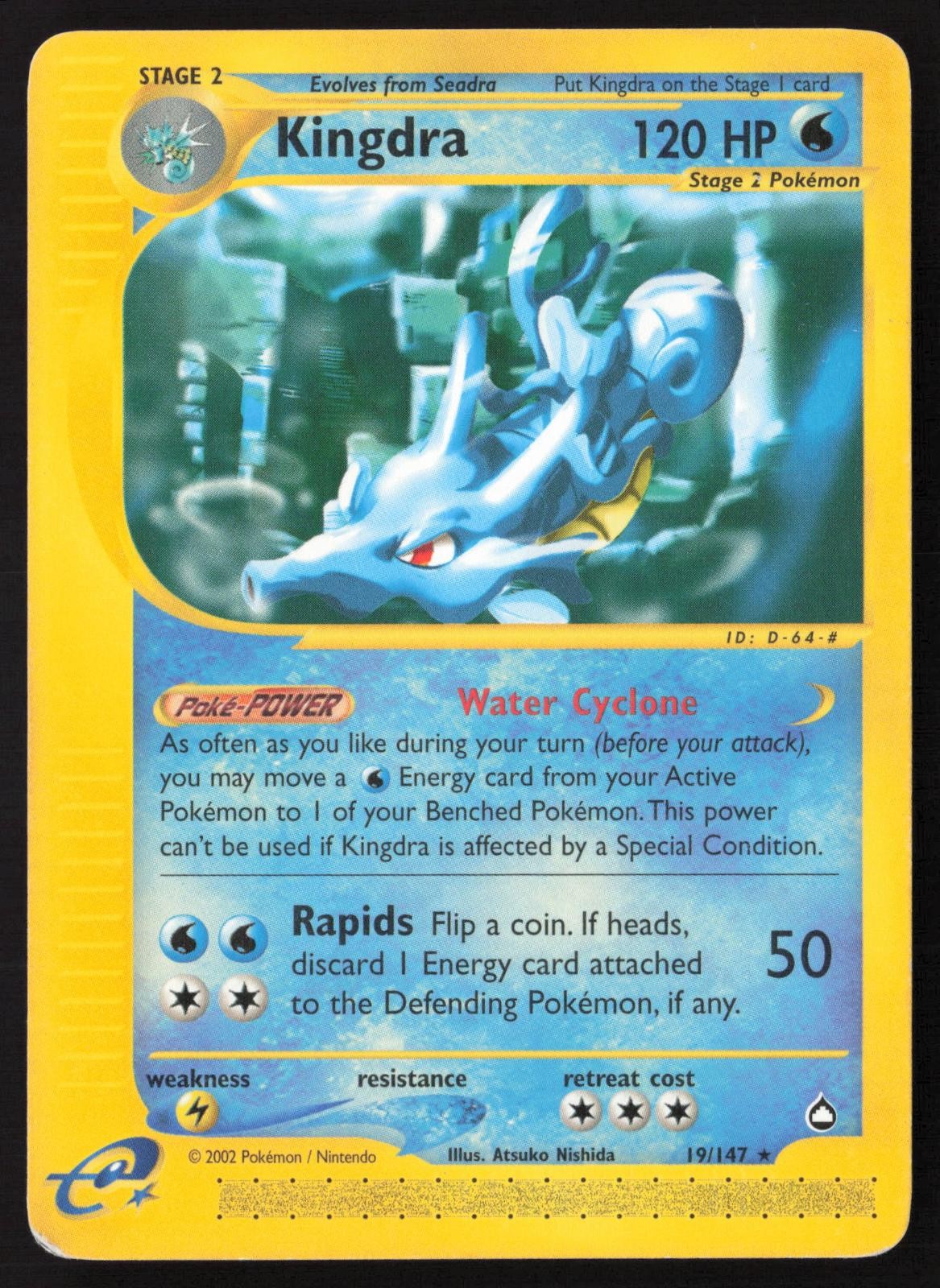 Kingdra Non Holo Rare 19/147 Pokemon Aquapolis MP