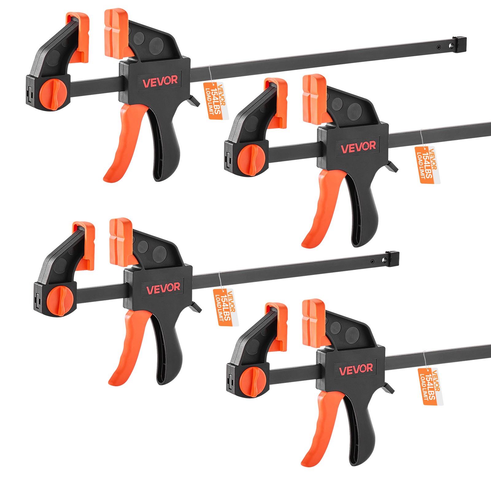 VEVOR Bar Clamps for Woodworking 2-Pack 12 inch and 2-Pack 6 inch Clamp/Spreader