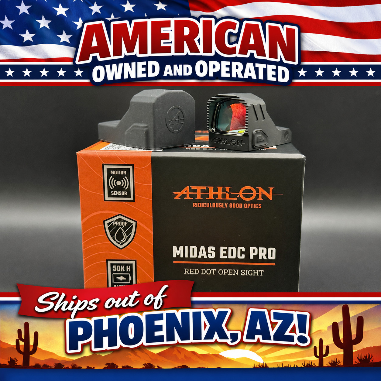 Athlon Midas EDC Pro 3MOA Open Red Dot Sight with Motion Sensor (403019)