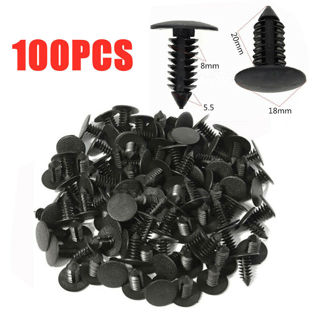 100X Bumper Fastener Clips Auto Car Hole Plastic Rivets Retainer Fender Push Pin