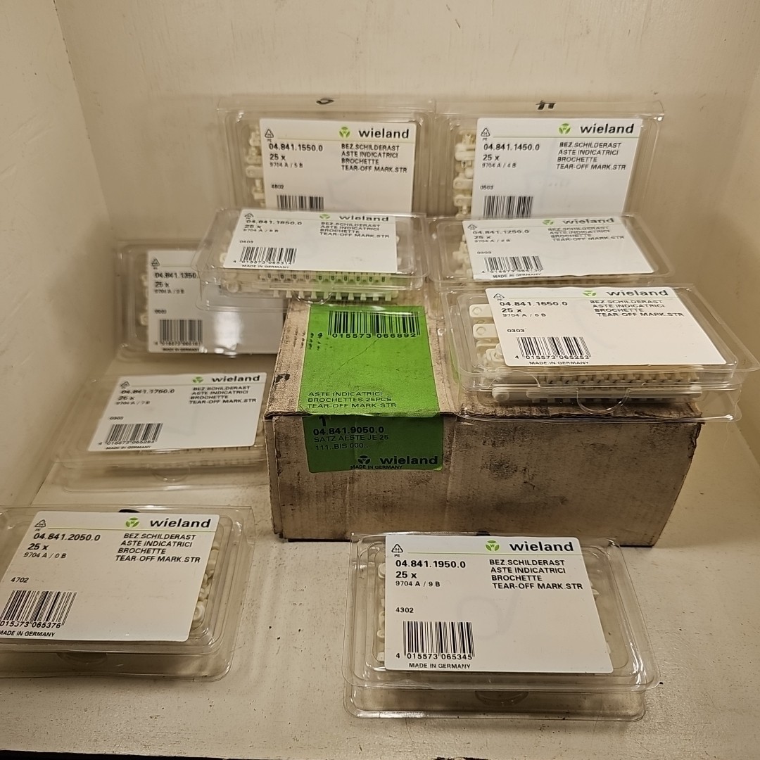NOS Lot Of About 200 Wieland Electric Electrovert Tear Off Markers 