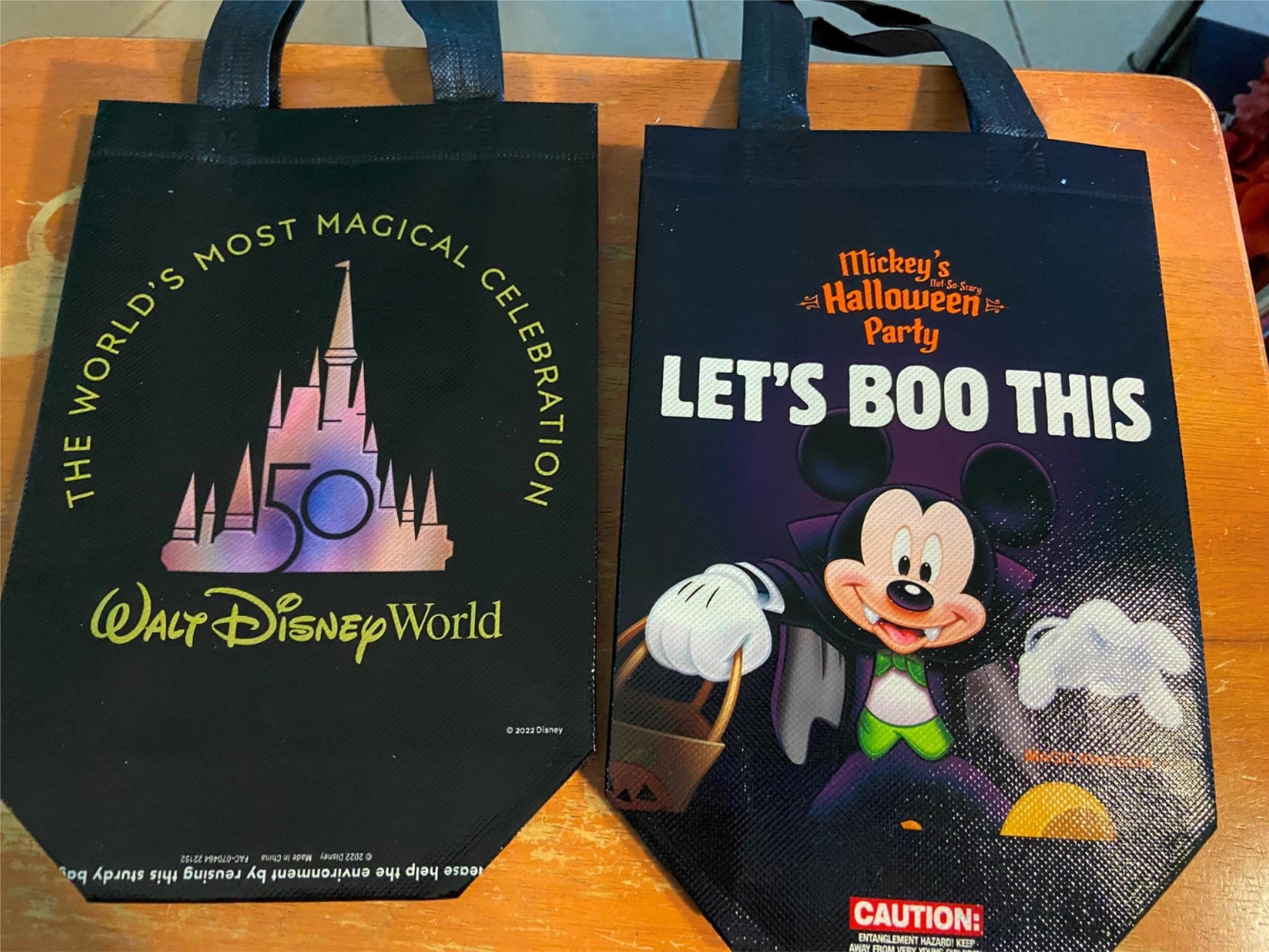 5 Walt Disney World Halloween Trick or Treat Bag Mickey Mouse 50th Anniversary
