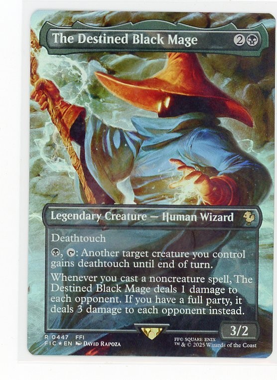 The Destined Black Mage (Borderless) Commander: Final Fantasy Foil