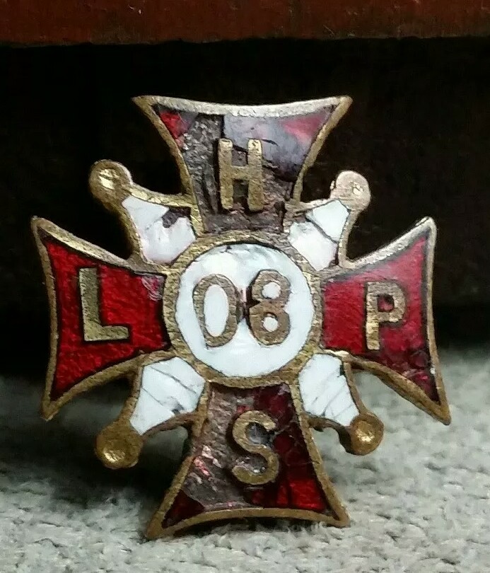 Vintage Metal pin with letters H L P S Vintage Metal pin with letters H L P S