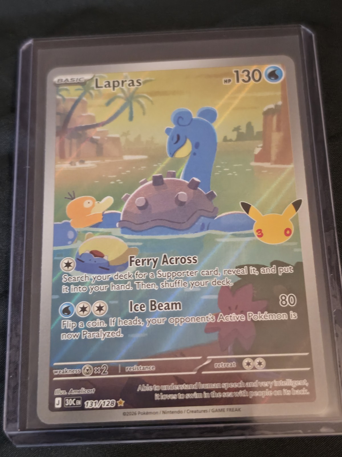 Lapras 131/128 Illustration Rare Holo - 30th Celebration Lapras Lapras 131/128 Illustration Rare Holo - 30th Celebration Lapras