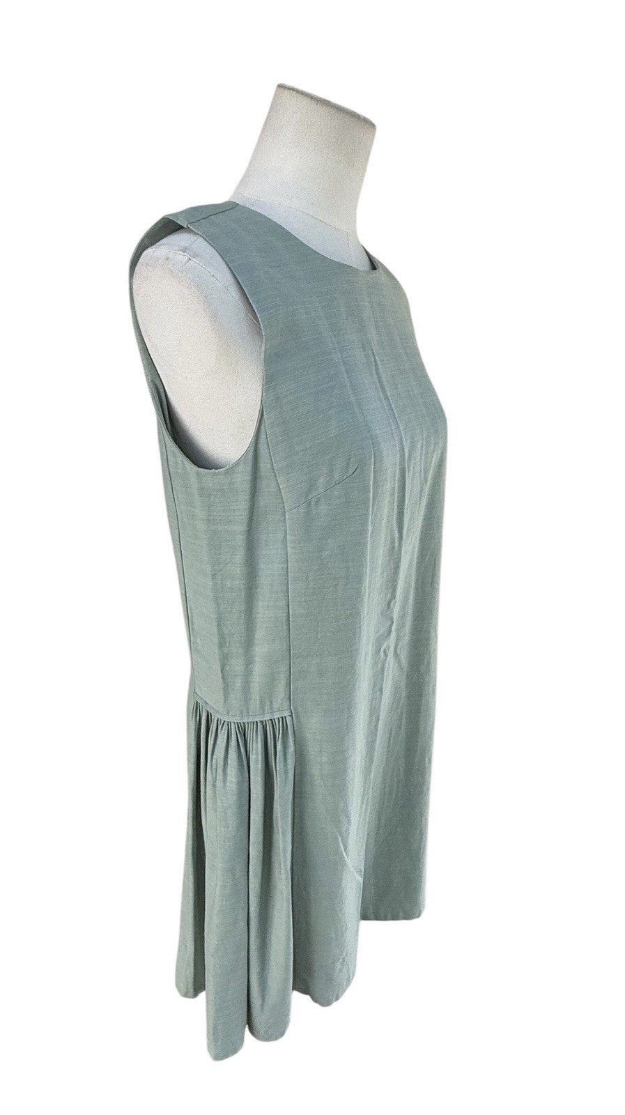 H&M Womens Size 6 Sage Green Sleeveless Tunic Dress Button Back Boho Casual H&M Womens Size 6 Sage Green Sleeveless Tunic Dress Button Back Boho Casual