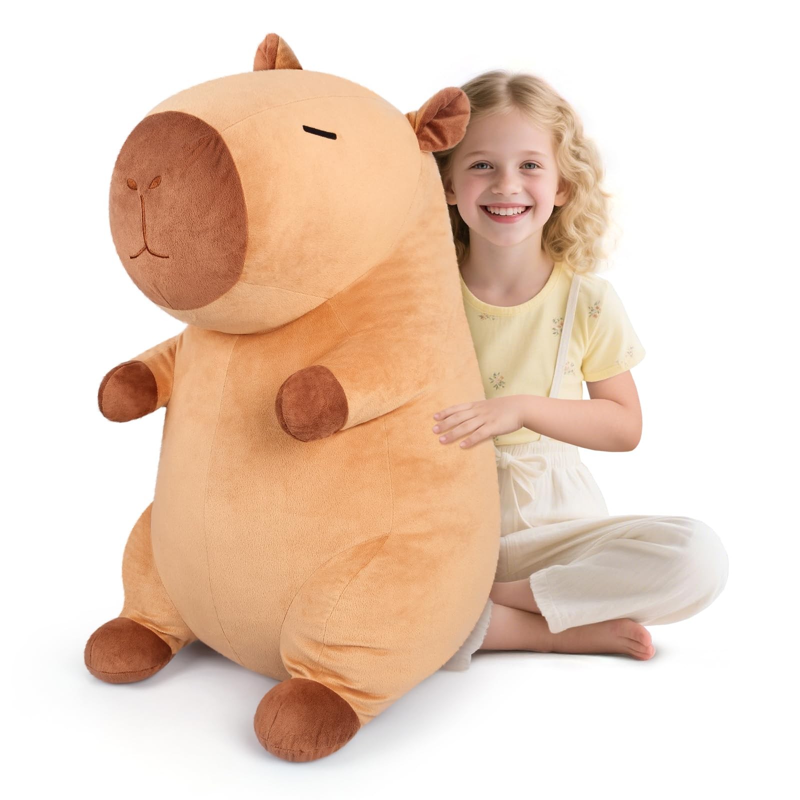 Giant Capybara Plush 30 - Soft Stuffed Animal Hugging Pillow for Stress Relief