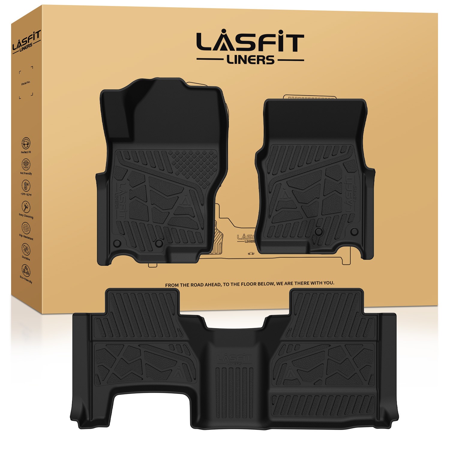 LASFIT TPE Floor Mats for Nissan Frontier 2022-2026 Custom King Cab Floor Liners