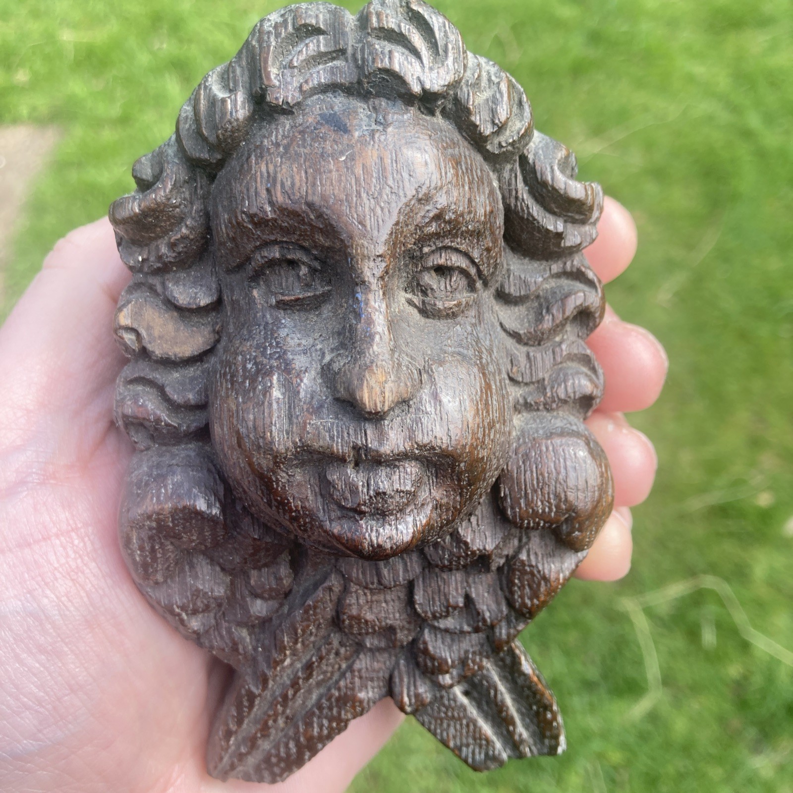 Antique early English Carved Oak Putti, Treen, Cherub Angel Antique early English Carved Oak Putti, Treen, Cherub Angel