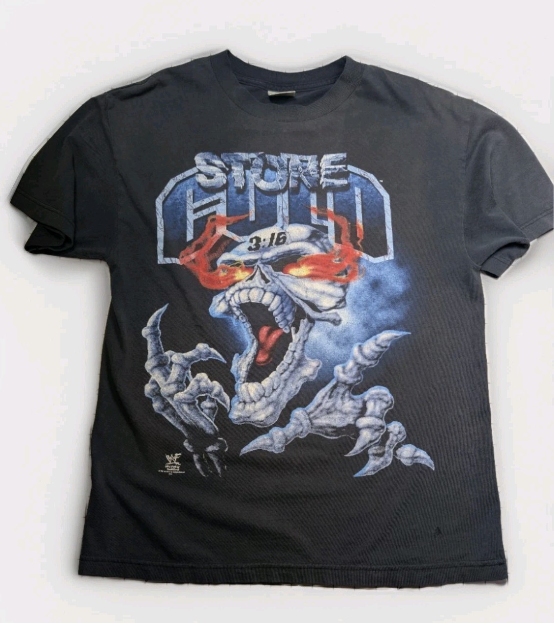 90s WWF Stone Cold Steve Austin Shirt Bad To The Bone 3:16 Skull Vintage AOP Med
