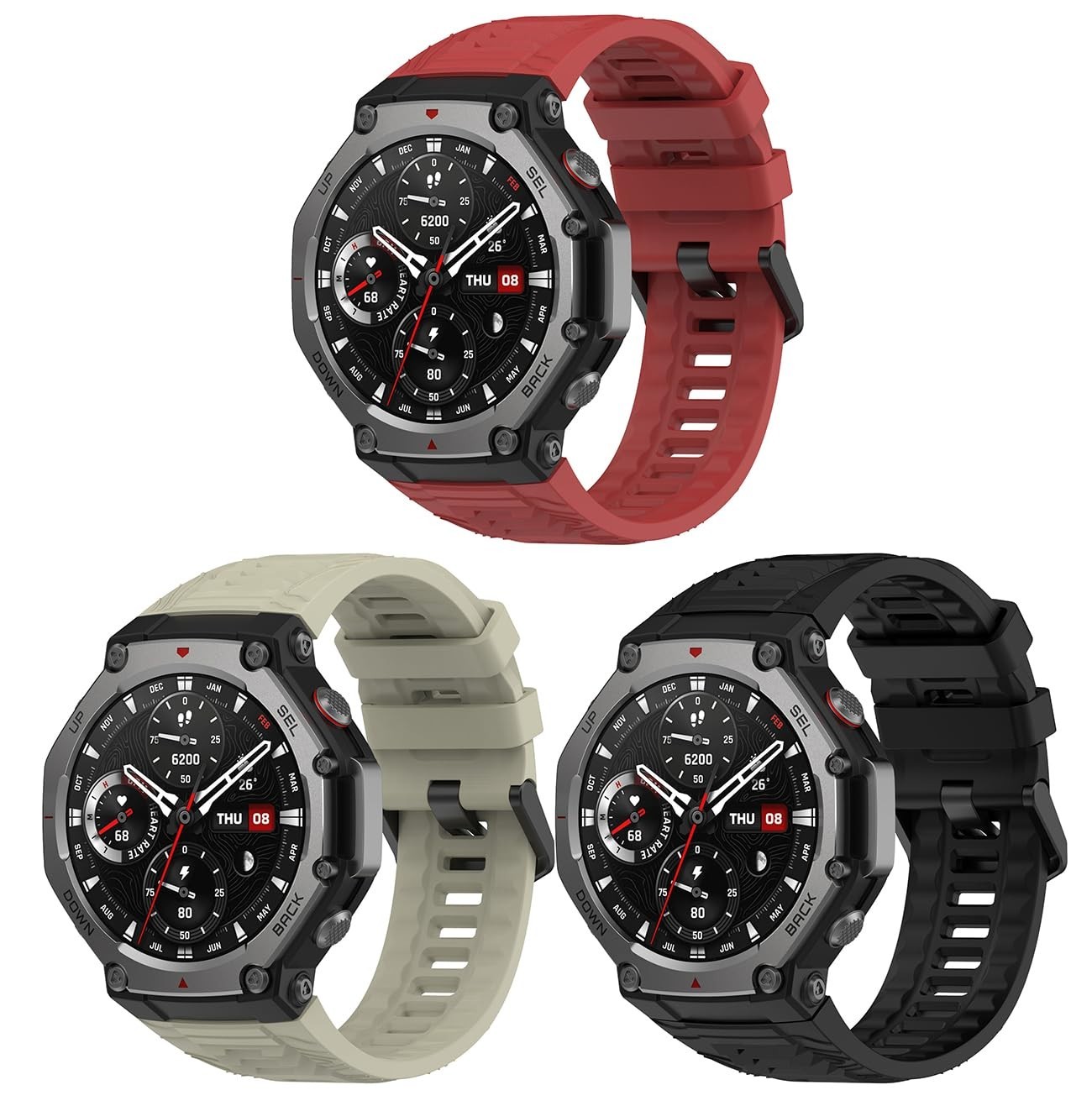 Soft Silicone Sport Watch Strap for Amazfit T-Rex 3 - Men\'s Accessory Band