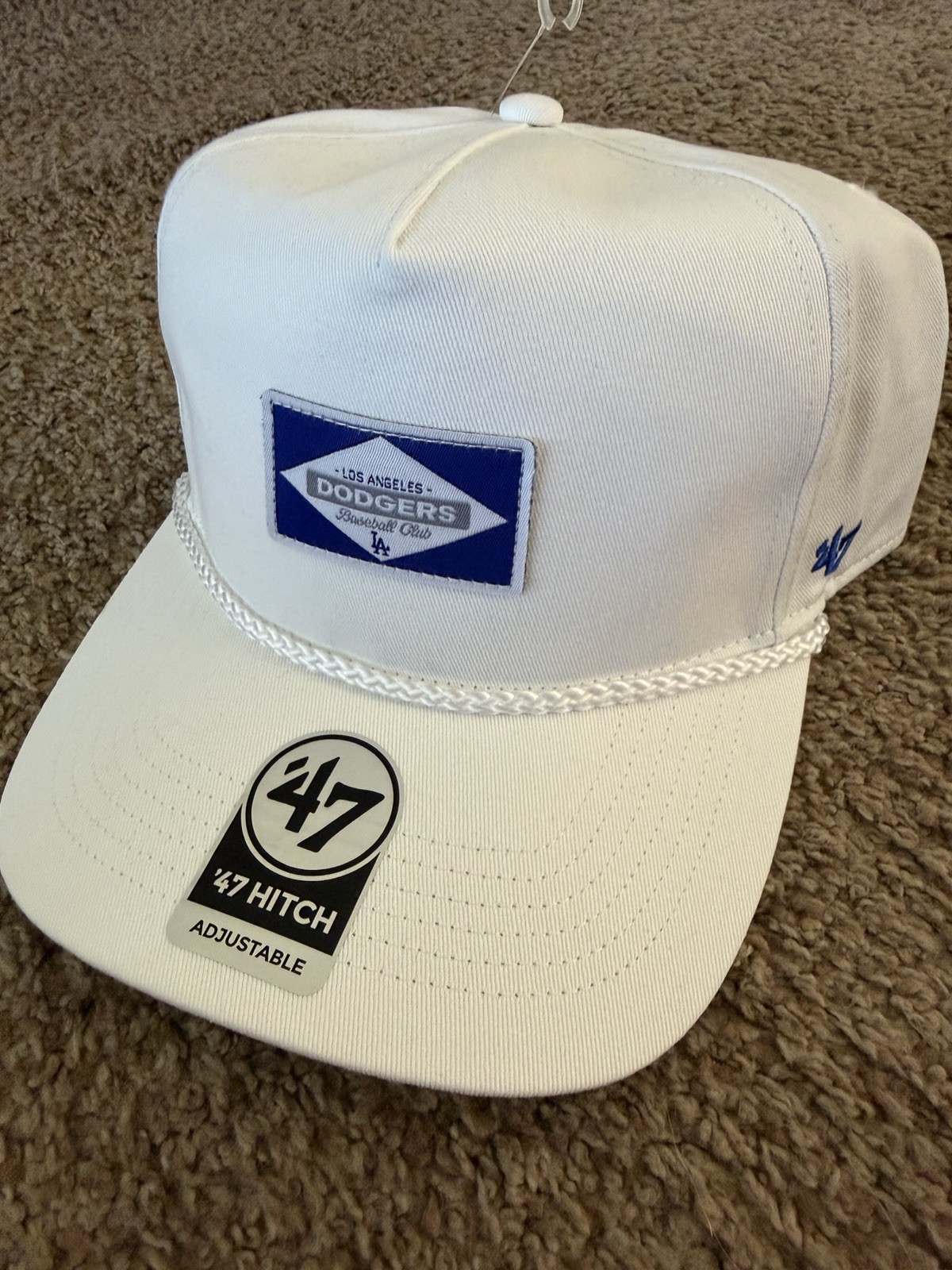 NWT Los Angeles Dodgers Baseball Club 47 White Rope Golf Hat Cap Snapback OSFM