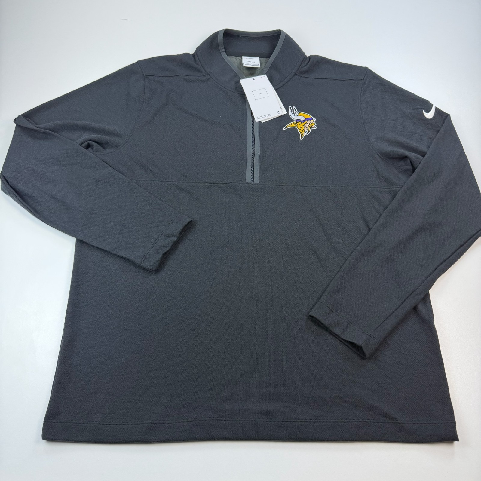 NEW Nike Minnesota Vikings 1/4 Zip Pullover Shirt Mens Large Gray Dri Fit NFL NEW Nike Minnesota Vikings 1/4 Zip Pullover Shirt Mens Large Gray Dri Fit NFL