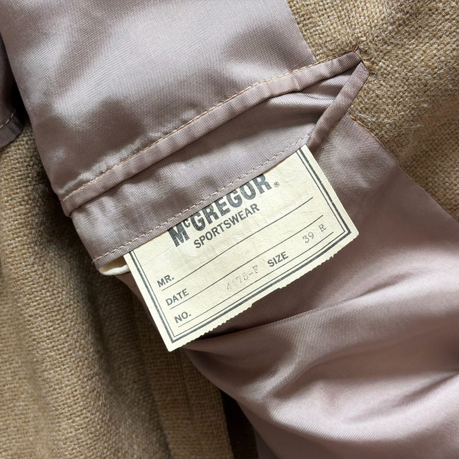 50s/60s MCGREGOR Hopsack Tweed Leather Patch Riding Jacket Sz 39R