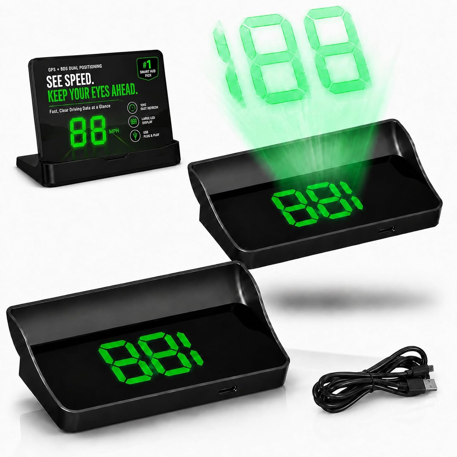 Smart in Car HUD Co Pilot Display Windshield Navigation Automotive Heads up GPS Smart in Car HUD Co Pilot Display Windshield Navigation Automotive Heads up GPS