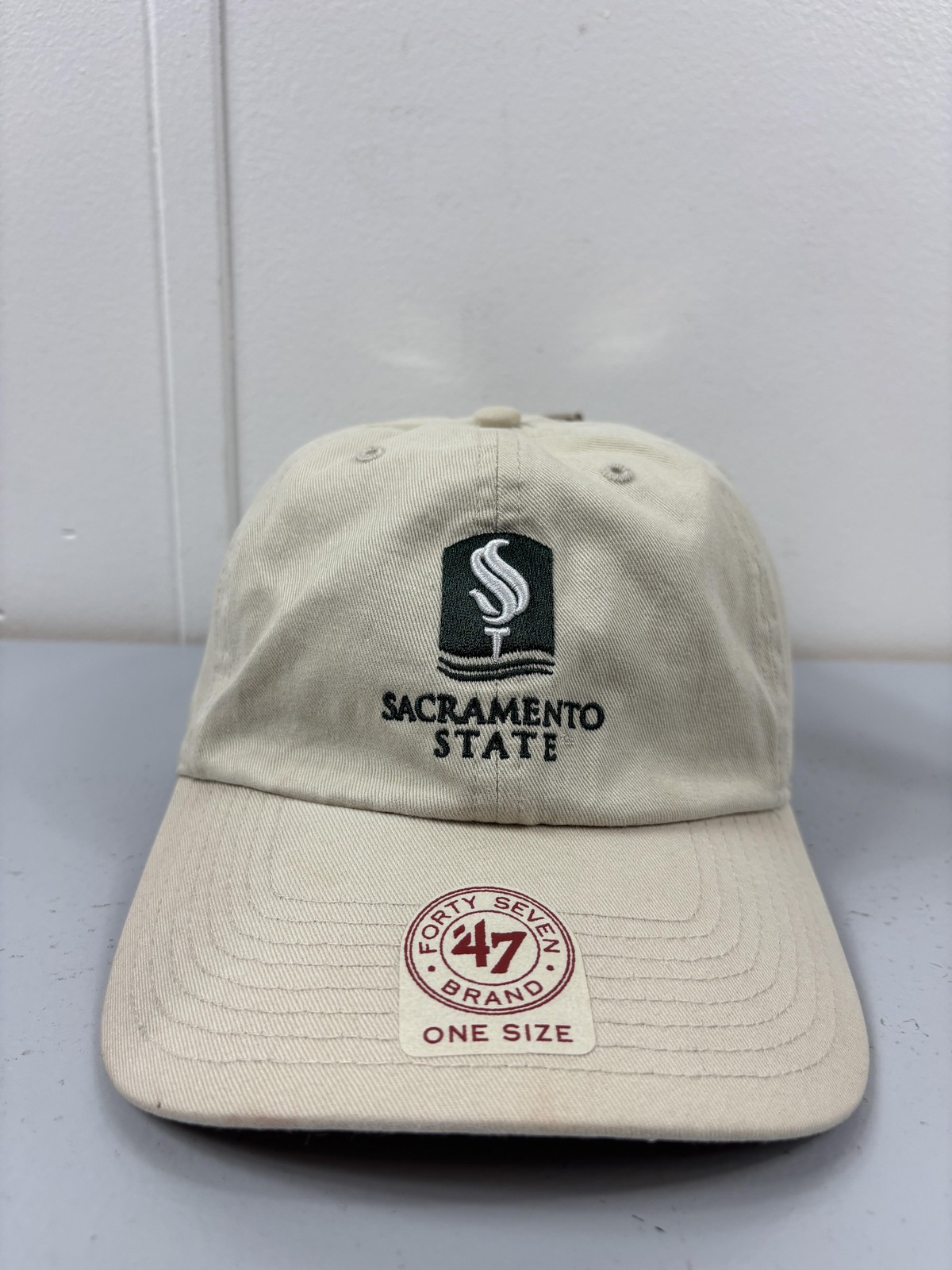 Sacramento State Hornets Hat Strap Back Dad Style Cap Beige NCAA 47 Brand