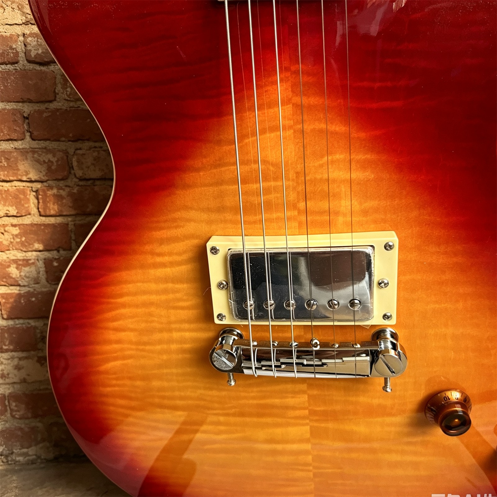 US Warehouse Custom LP Cherry Sunburst Electric Guitar H Pickups Mahogany Body