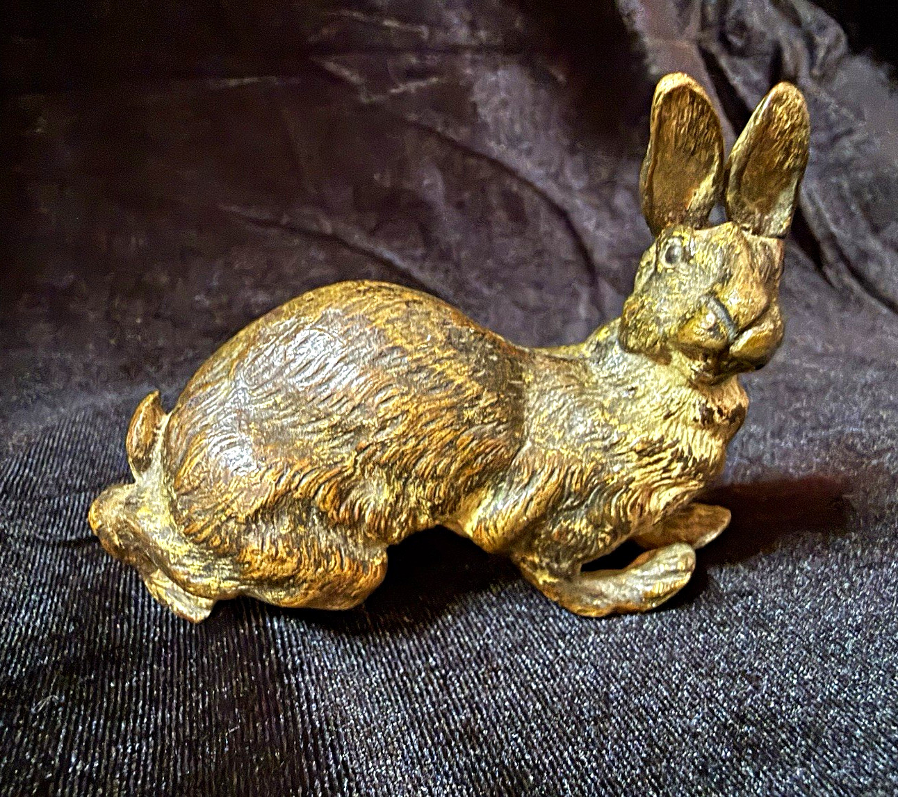 MUSEUM Antique Austrian Vienna Cold Painted Bronze Hare Rabbit Blodgett Estate MUSEUM Antique Austrian Vienna Cold Painted Bronze Hare Rabbit Blodgett Estate