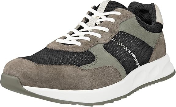 ECCO OTM RETRO MESH MIX SNEAKERS NEW MEN'S SIZE 10-10.5 EURO 44 BLACK/OLIVE/SMKY