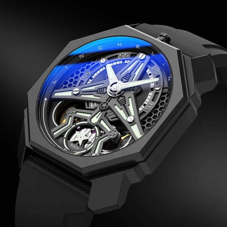 New 2025 Men\'s Automatic Mechanical Watch Skeleton Dial Steampunk