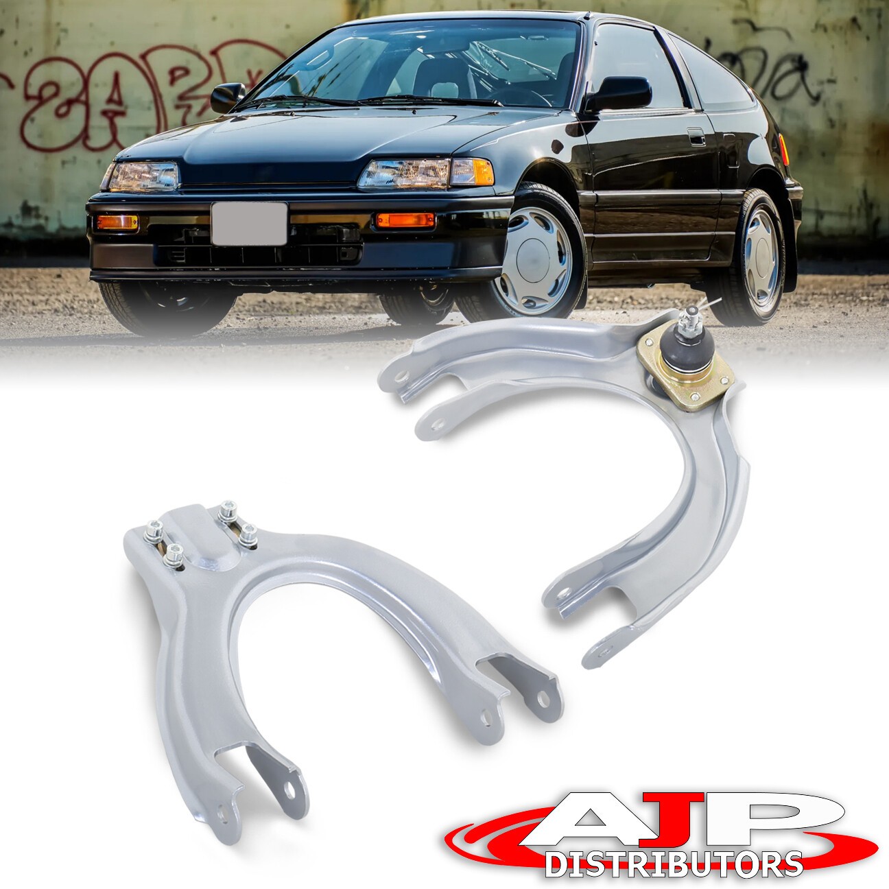 Silver Upper Adjustable Camber Control Arm Kit Pair For 1988-1991 Civic CRX EF Silver Upper Adjustable Camber Control Arm Kit Pair For 1988-1991 Civic CRX EF