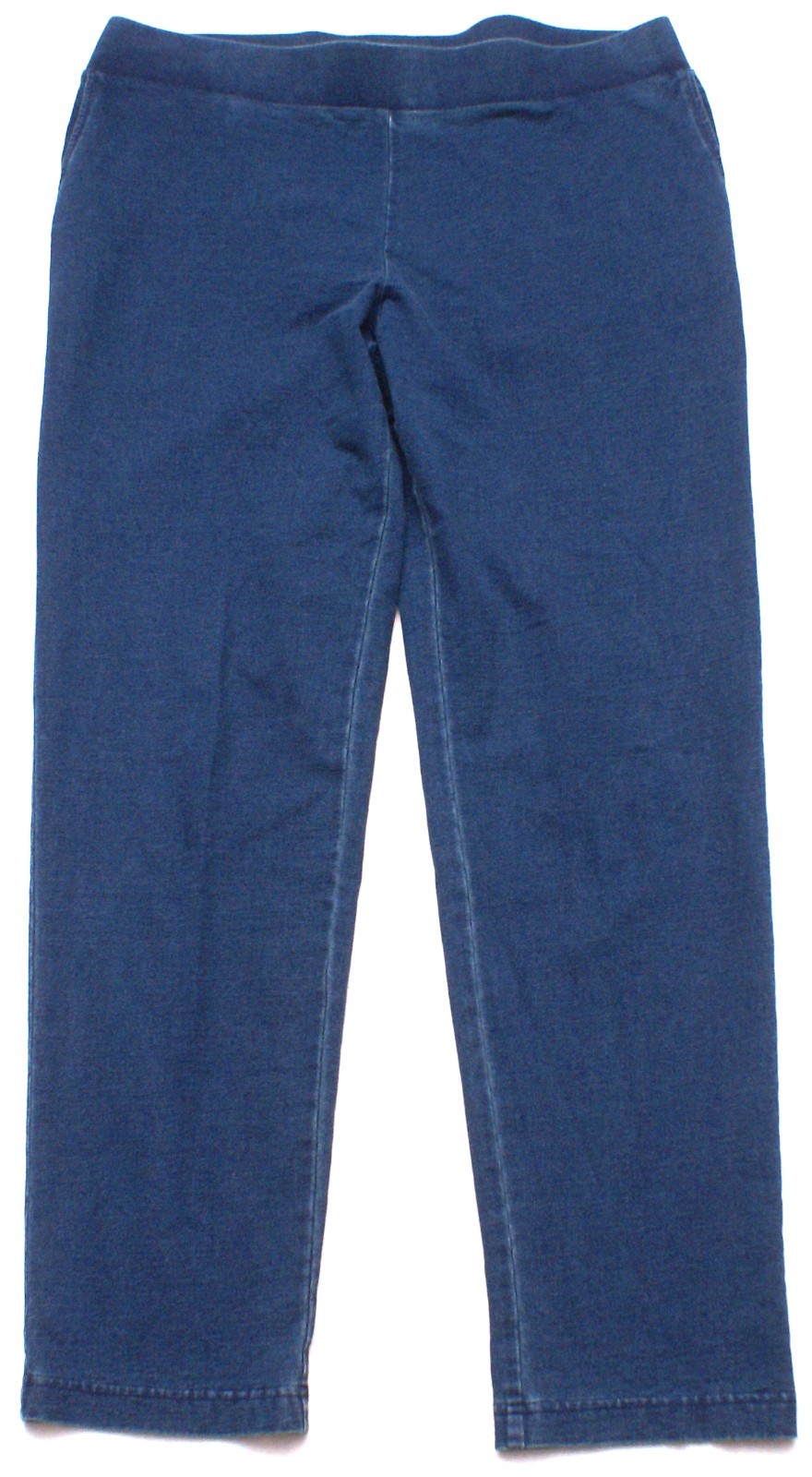 PureJill J.Jill Womens Large Indigo Slim Leg Pull On Blue Knit Denim Pants