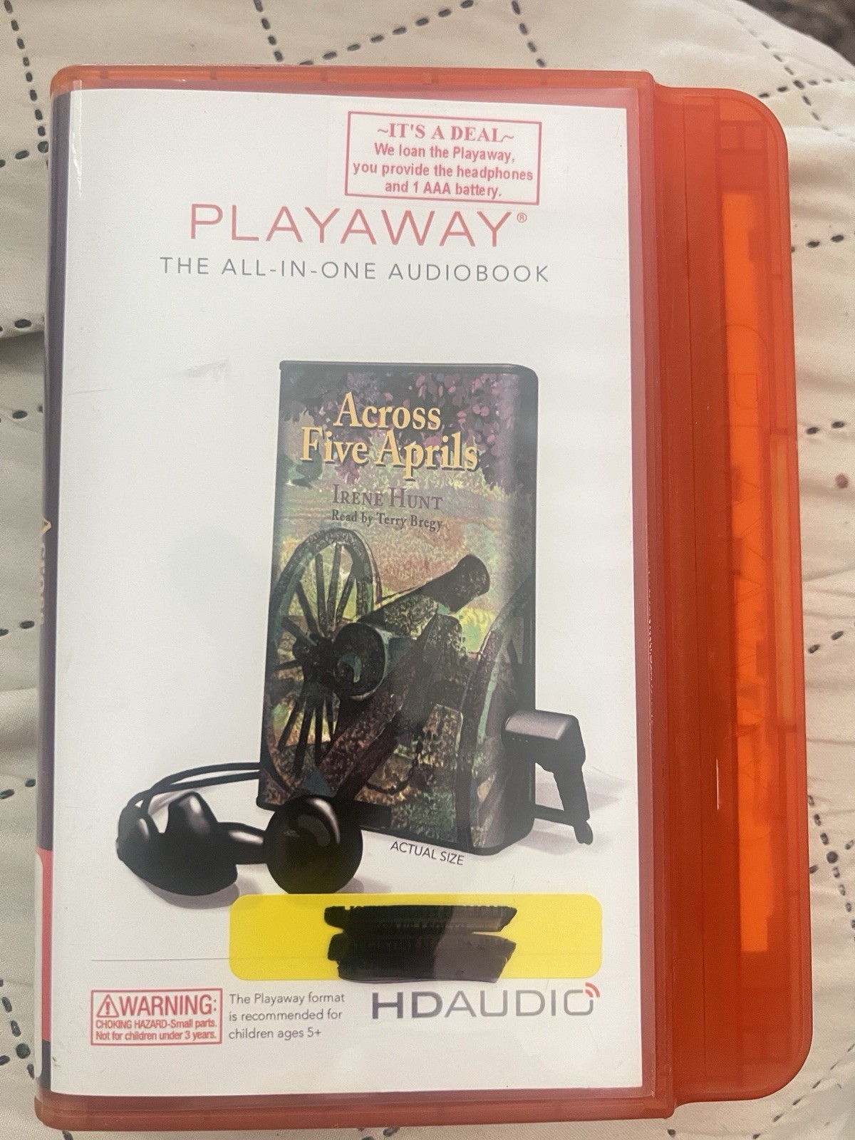 Across Five Aprils Irene Hunt Playaway Audiobook Newbery Honor Tested Works