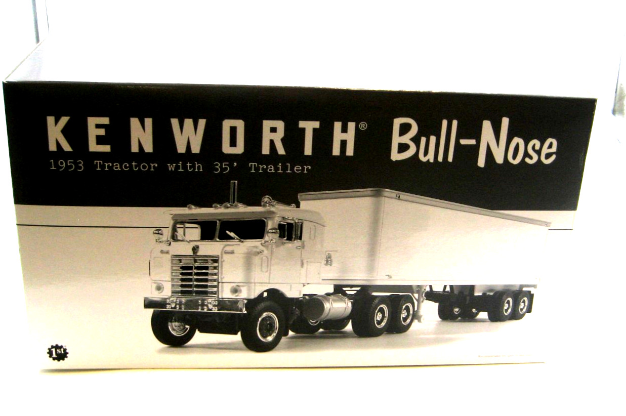 FIRST GEAR KENWORTH BULL NOSE 1953 TRACTOR W/ 35\' TRAILER 1:34 