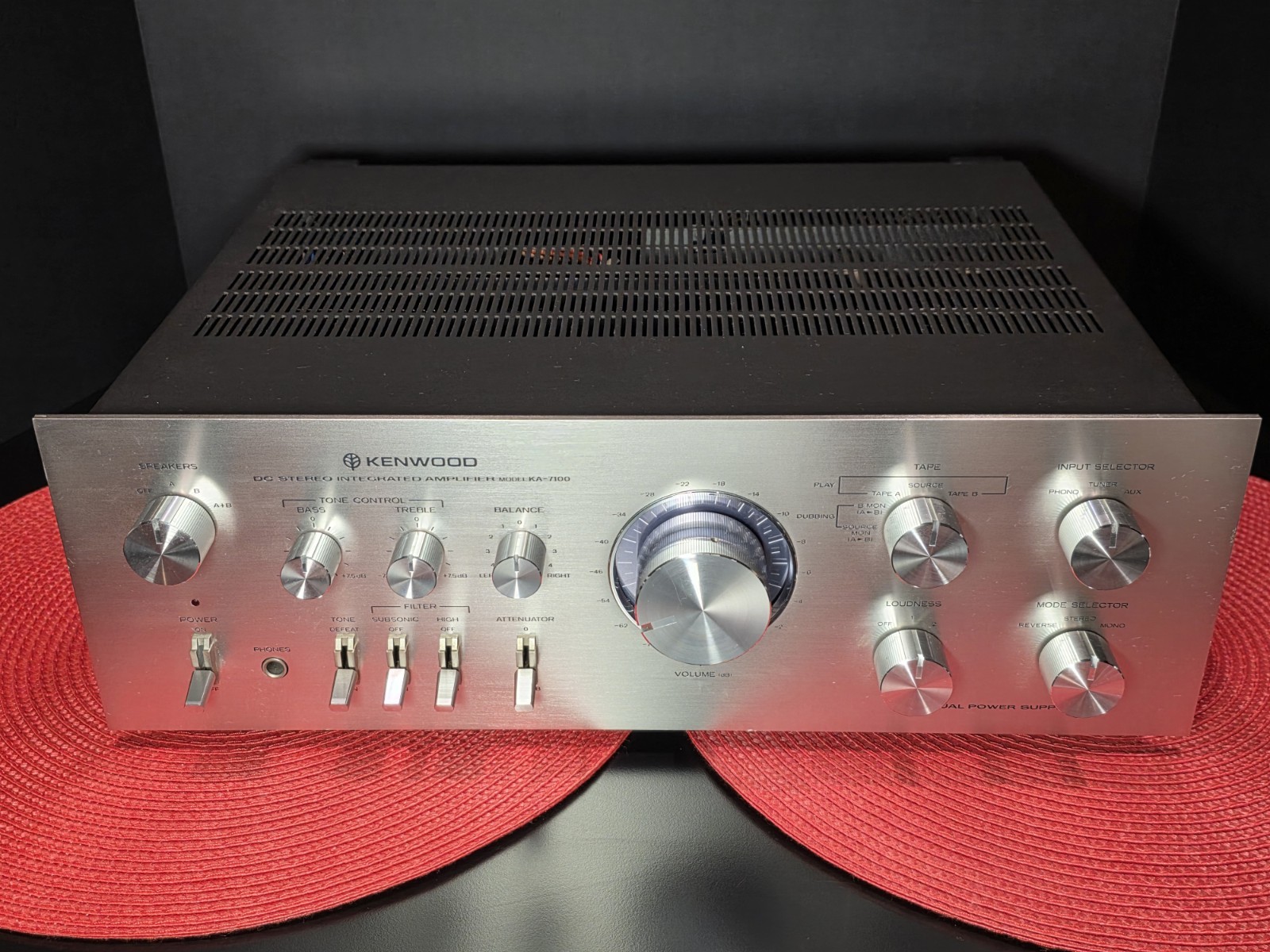 Stunning Vintage Kenwood Amp KA-7100 Silver Faced Integrated Amplifier - Works 