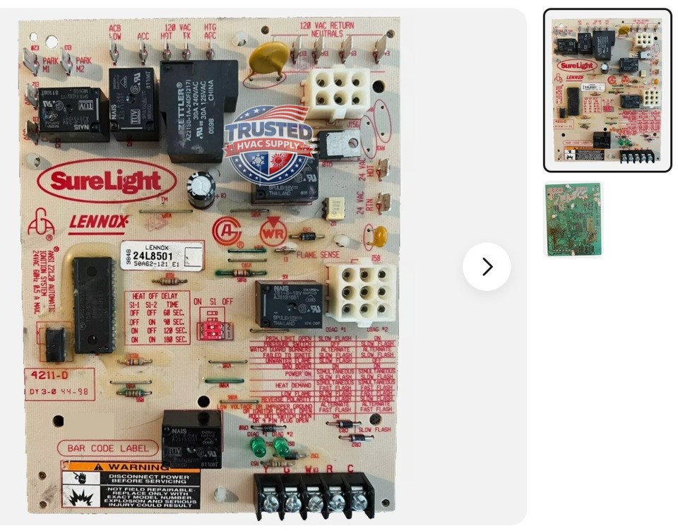 24L8501 GUARANTEED WORKING w/NEW MOUNTING PEGS INCLUDED control board 50A62-121