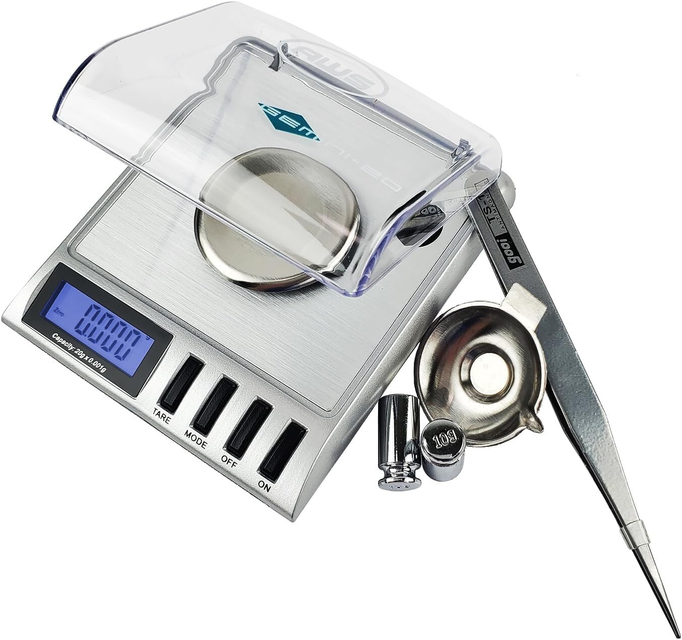AMERICAN WEIGH SCALES Gemini 20 - Portable Precision Digital Milligram Scale 20g AMERICAN WEIGH SCALES Gemini 20 - Portable Precision Digital Milligram Scale 20g