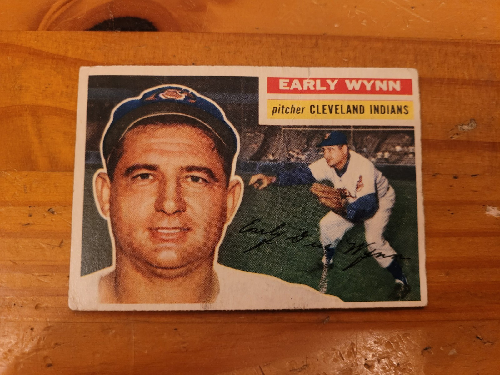 1956 Topps #187 Early Wynn Indians Low-Grade Crease HOF