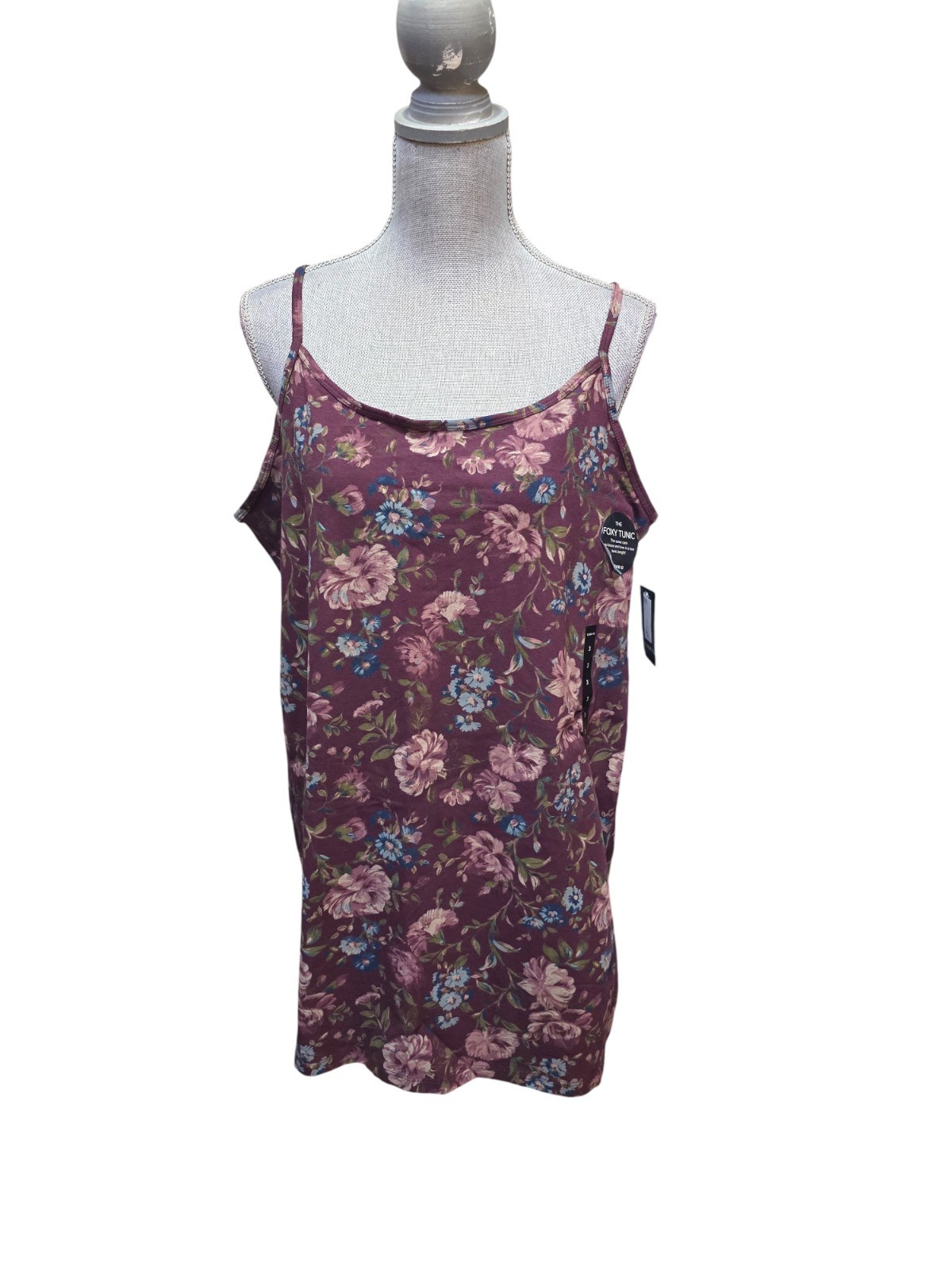 Torrid Burgundy Floral Foxy Tunic Cami NWT Size 3 Torrid Burgundy Floral Foxy Tunic Cami NWT Size 3