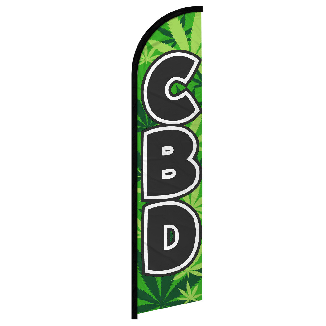 CBD Full Curve Windless Swooper Flag Dispensary Smoke Shop