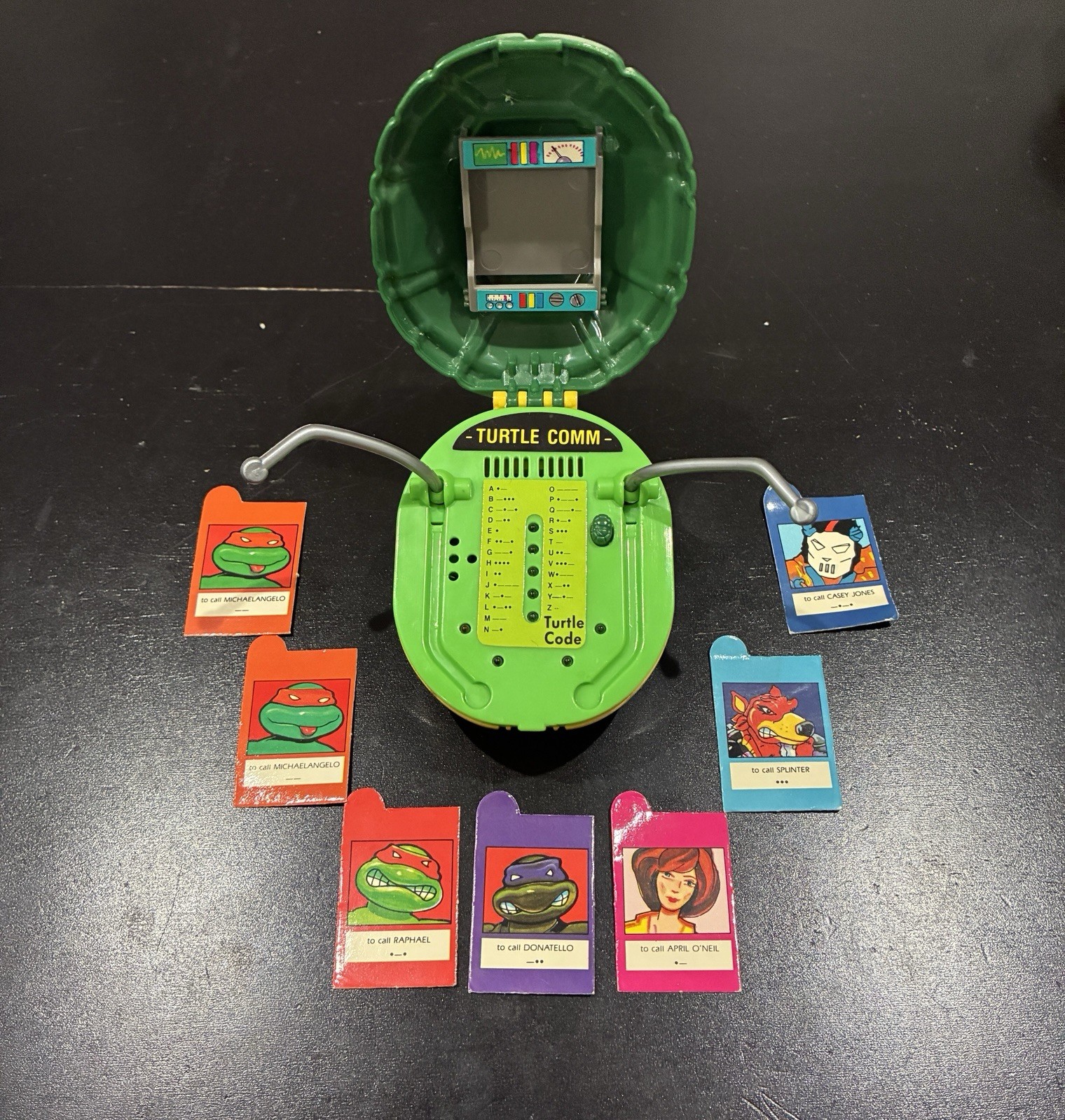 Vintage 1991 TMNT Turtle Communicator Comm Tested & Working w/ 7 Cards
