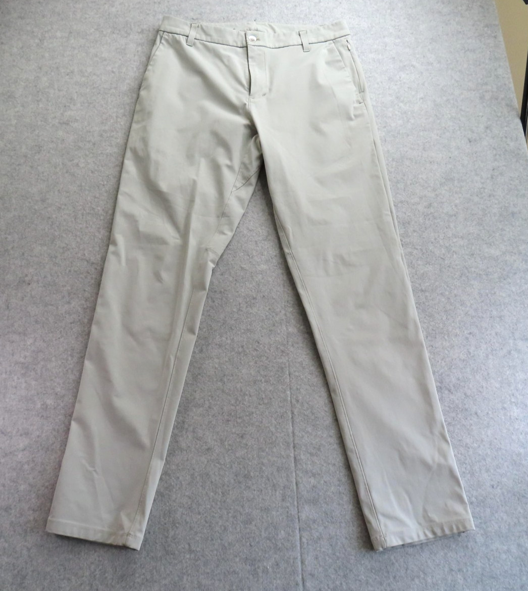 Lululemon Comission Pants Mens 33x33 Beige Chino Slim Fit Stretch Casual Travel Lululemon Comission Pants Mens 33x33 Beige Chino Slim Fit Stretch Casual Travel