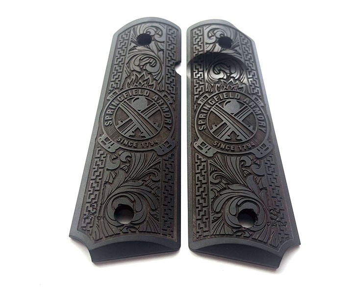 1911 Full Size Grips Engraved Springfield Armory Extreme Polymer - V1