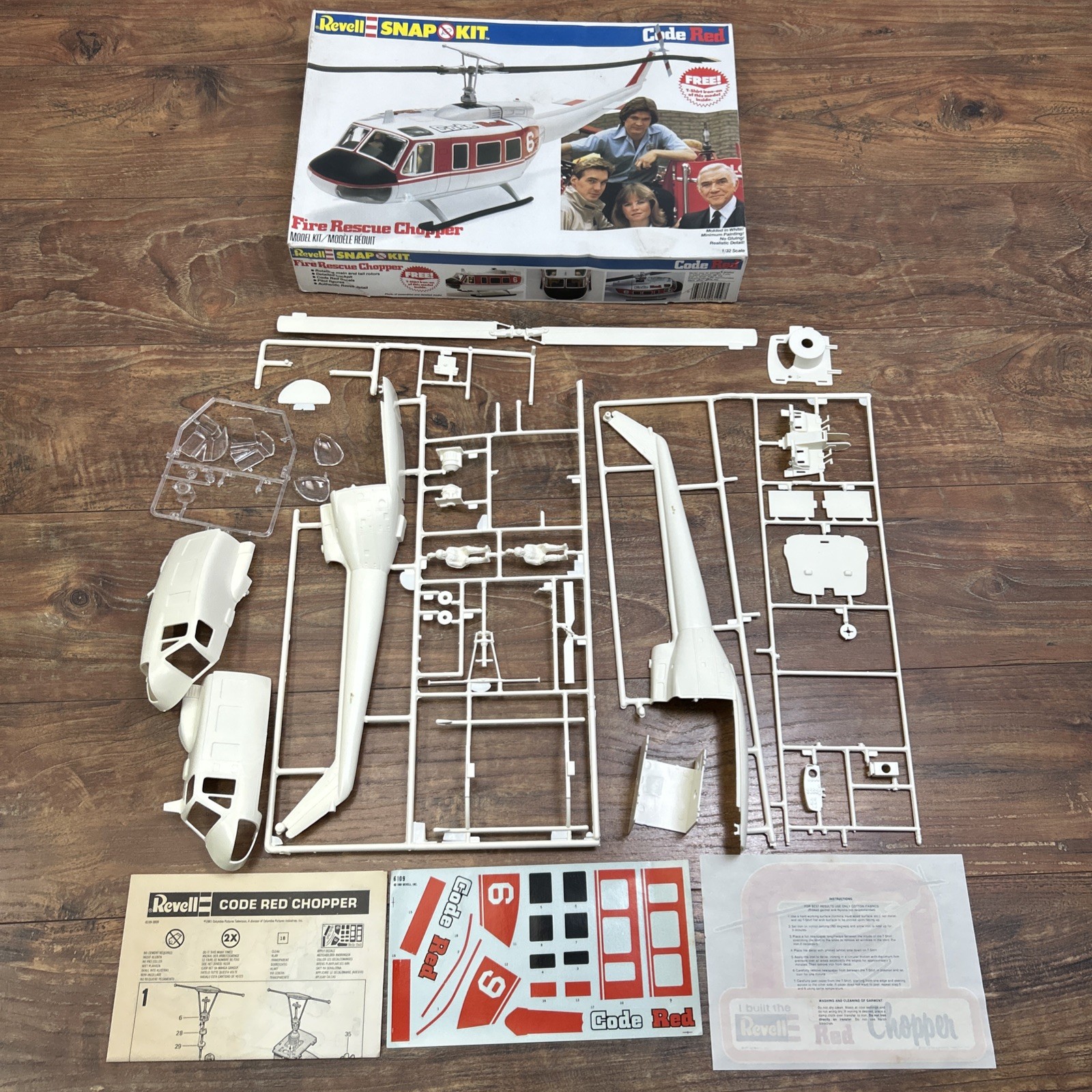 Revell 6109 Snap Kit Code Red Fire Rescue Chopper Model Open Box Complete 1981