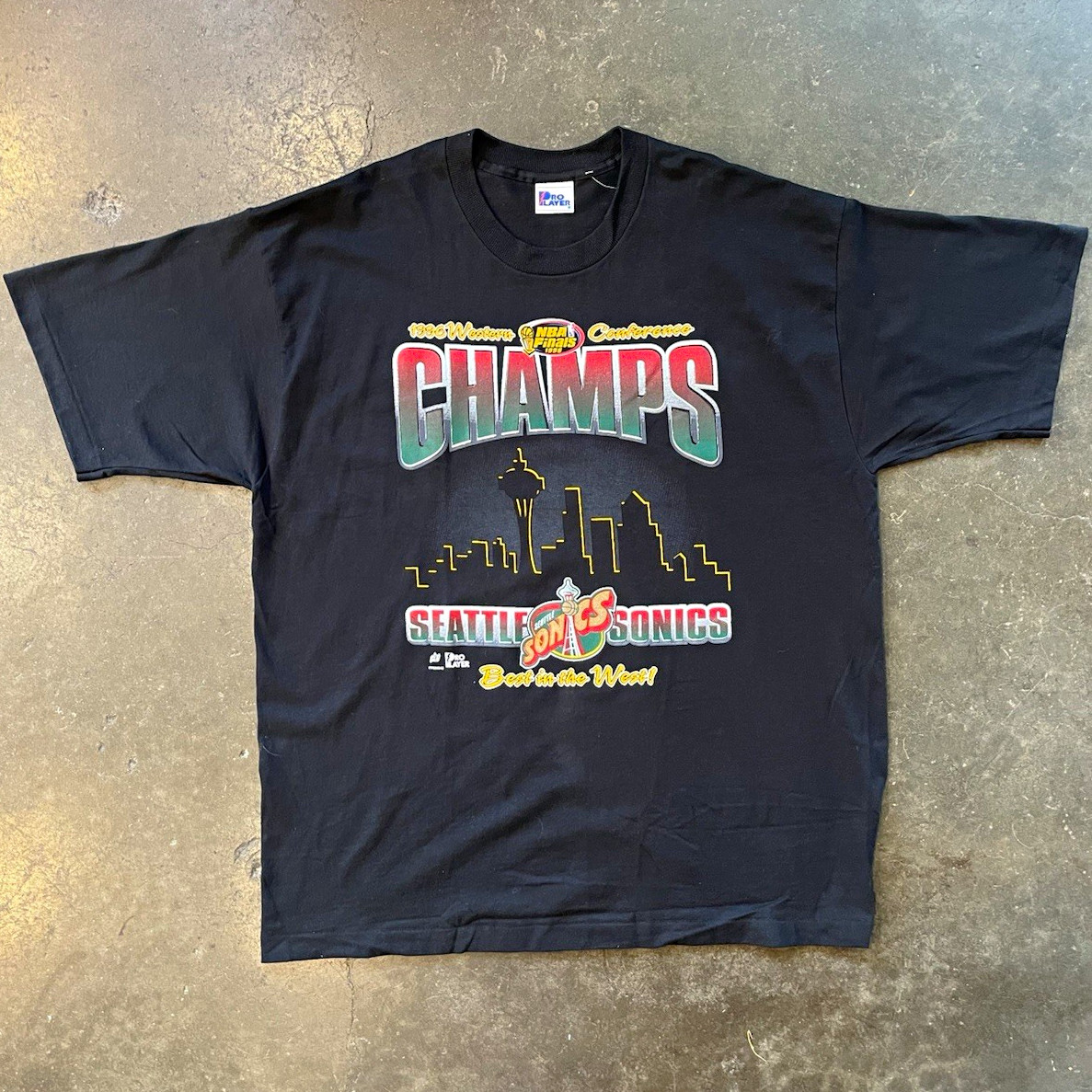 Vintage 1995 Seattle Super Sonics Western Conference Finals Tee shirt Sz XL  