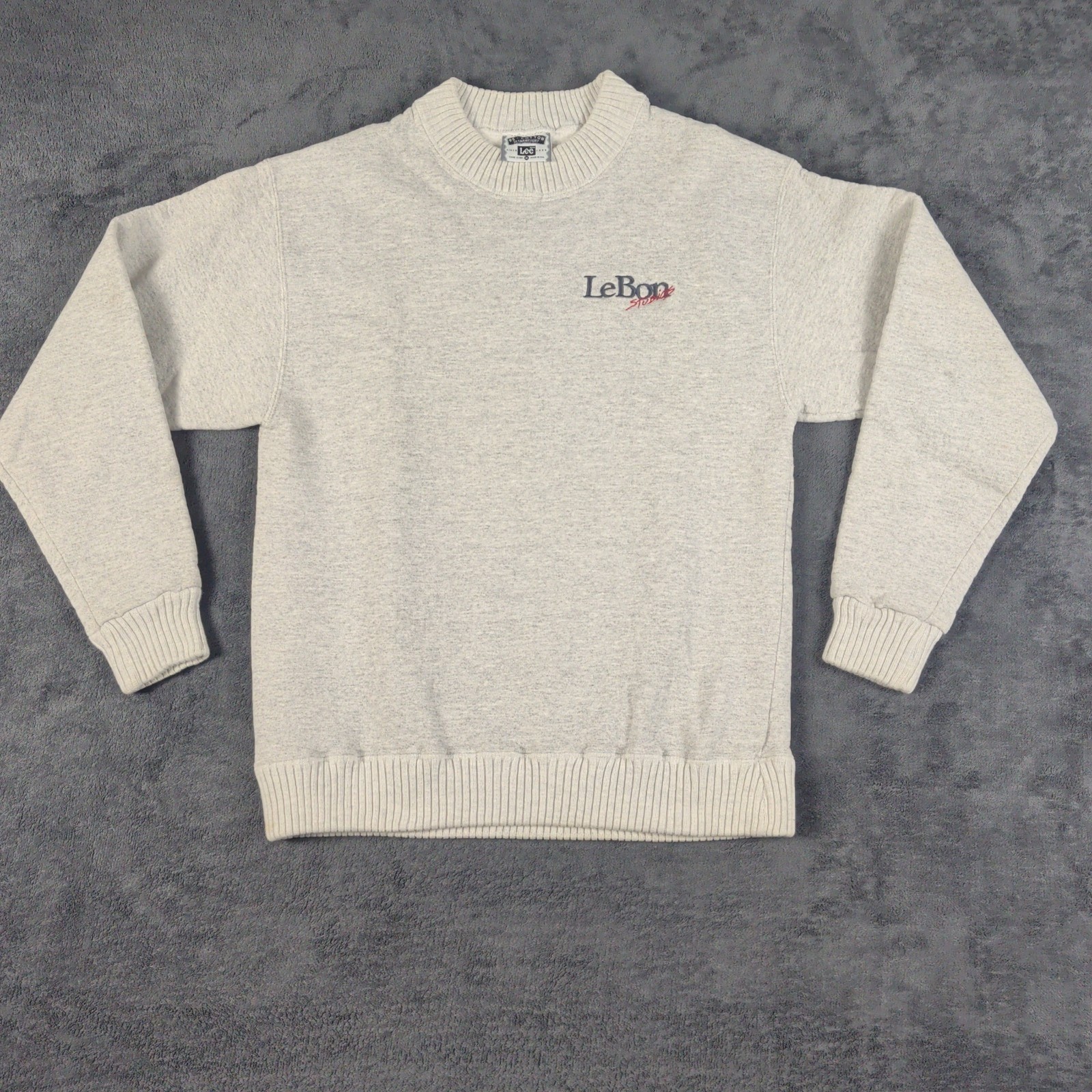 Vintage LEE Sweatshirt Mens Medium Gray Crewneck Y2K 90s Denim Jeans Western