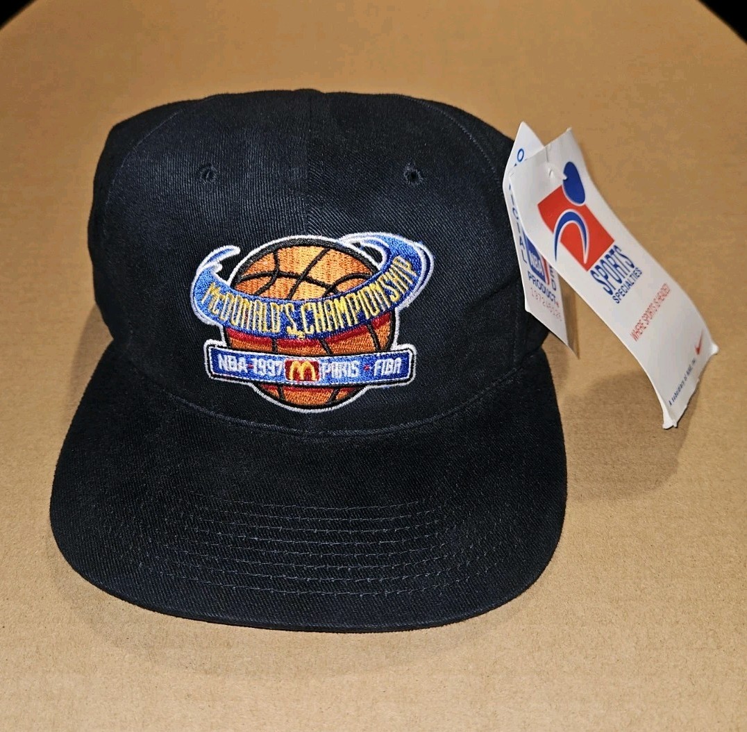RARE BNWT Vintage 1997 Paris McDonald\'s Championship Sports Specialties NBA Hat RARE BNWT Vintage 1997 Paris McDonald\'s Championship Sports Specialties NBA Hat